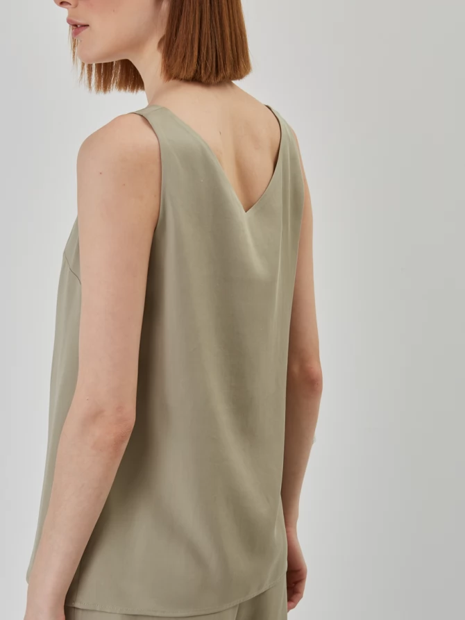 Топ из блузочной ткани 1331 OD-817-2 олива