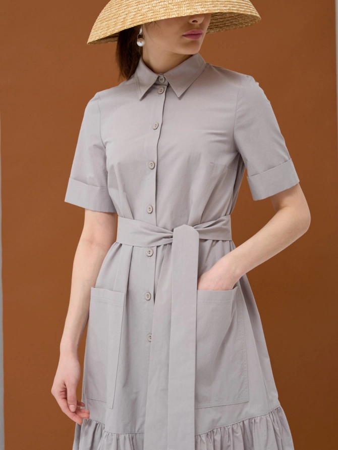 Платье хлопок OD-791-2 серый