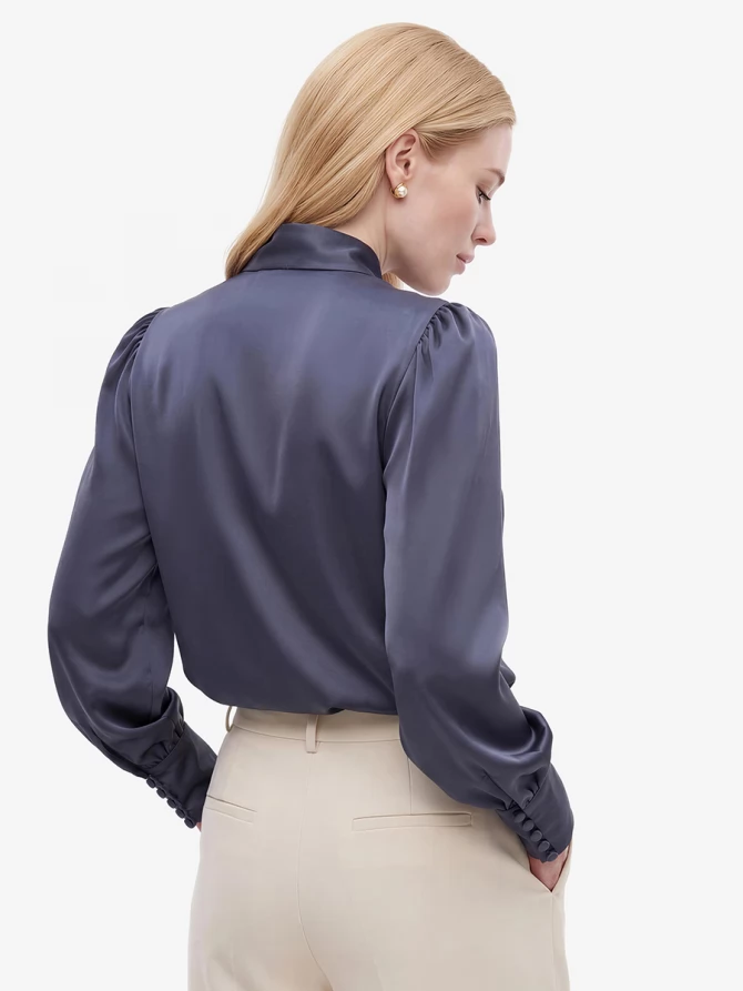 Блуза-косоворотка много пуговиц OD-550-19 графит