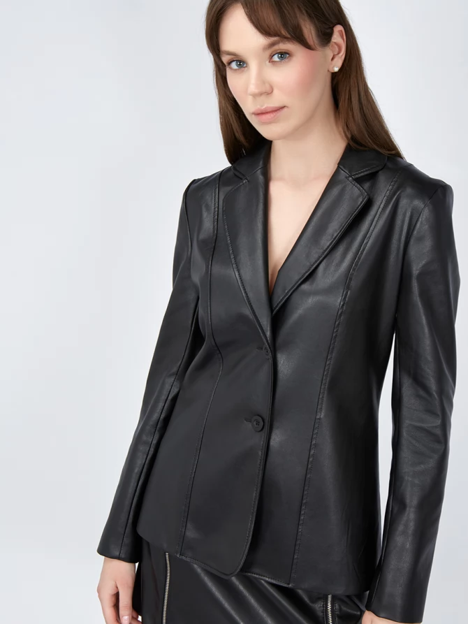 Без пояса! Кожаный жакет ODP-758-1