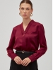 Блузка из сатина с V вырезом OD-8071-2 бордовый