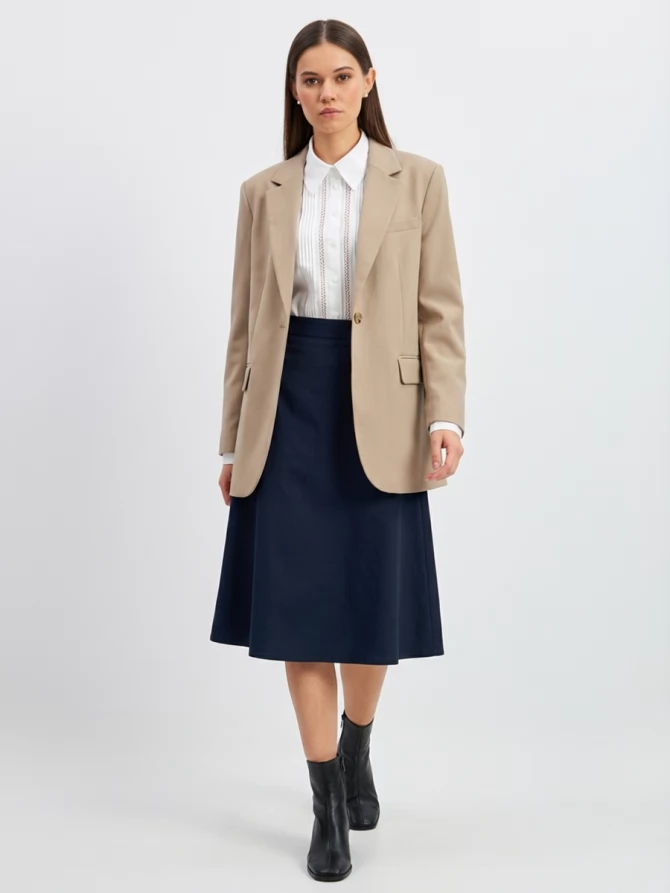 Блузка из хлопка со складками и кружевом OD-972-1 белый