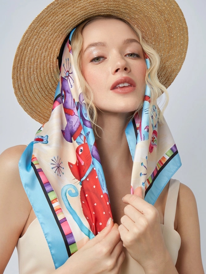 Платок женский с авторским принтом KSH16-614-2