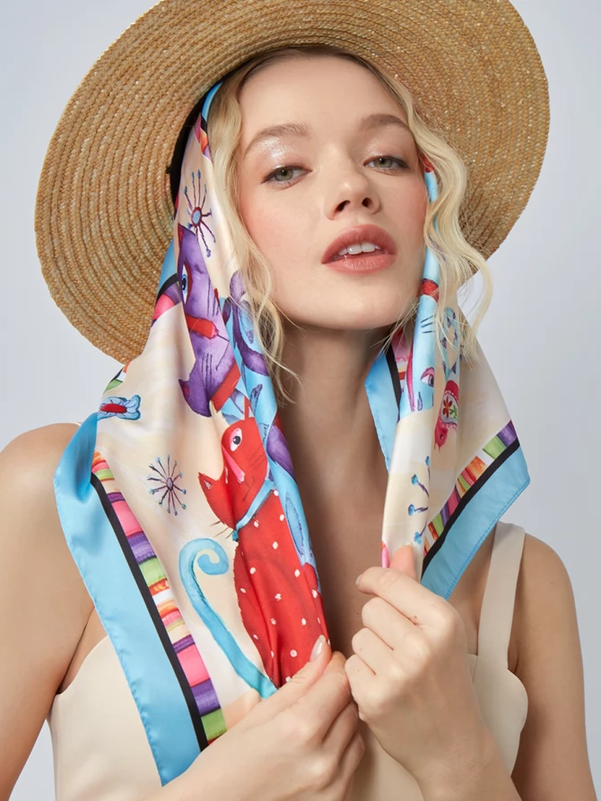 Платок женский с авторским принтом KSH16-614-2