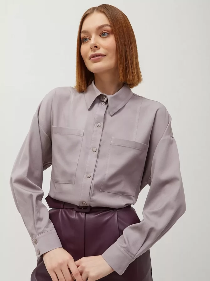 Рубашка с прострочкой спереди