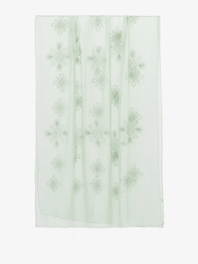 Палантин женский двусторонний с вышивкой Арт-деко