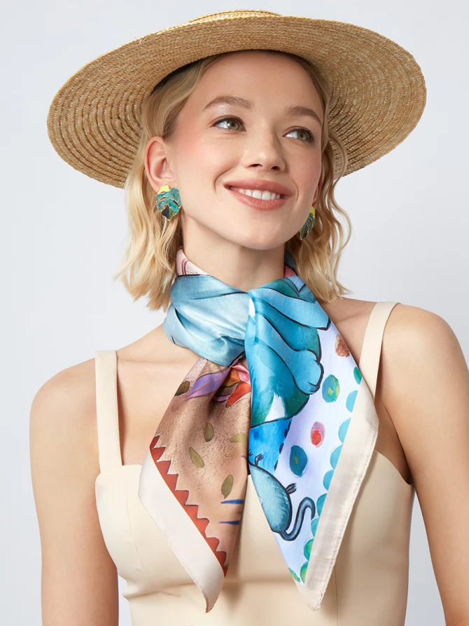 Платок женский с авторским принтом KSH16-64-1