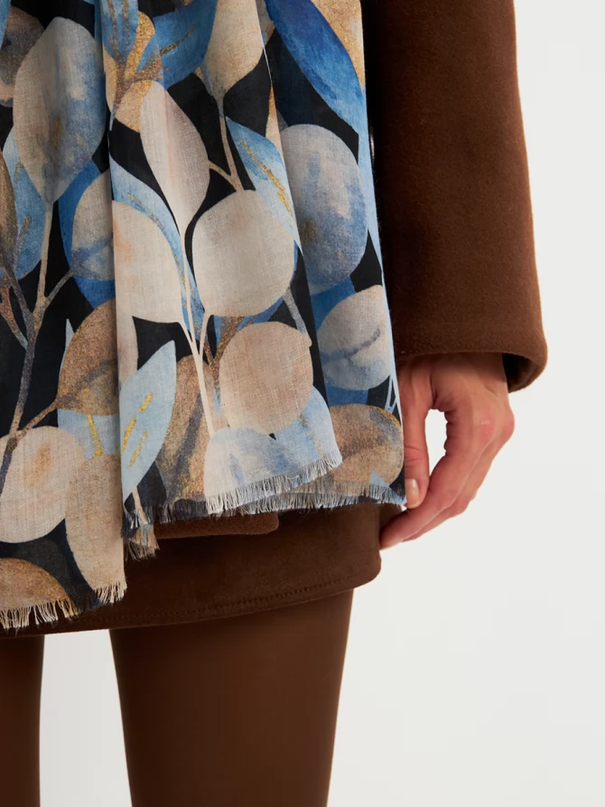 Палантин с принтом "Листья"