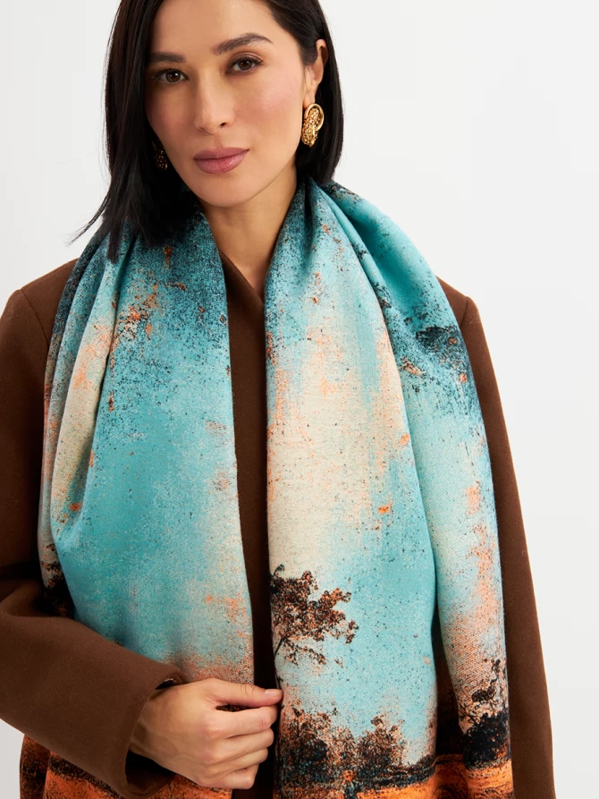 Палантин с художественным принтом