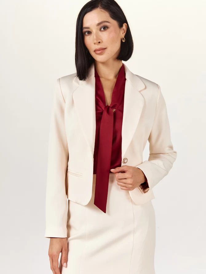 Жакет укороченный бежевый