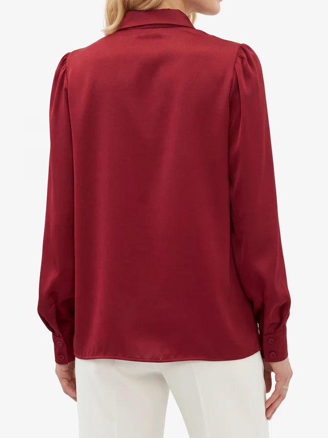 Блузка с кружевом на полочке OD-892-3 бордовый