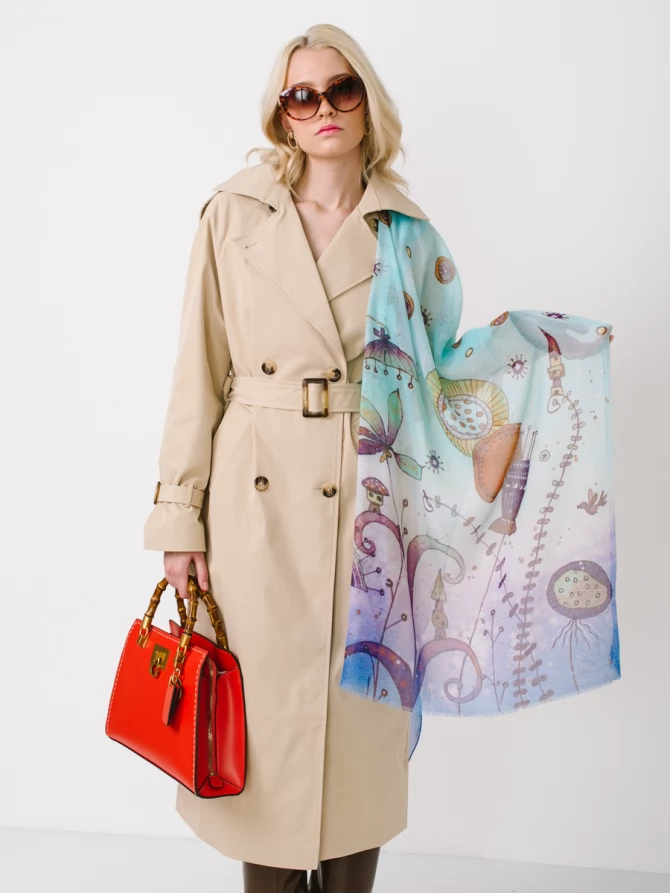 Палантин с арт-деко принтом KSH14-115-38