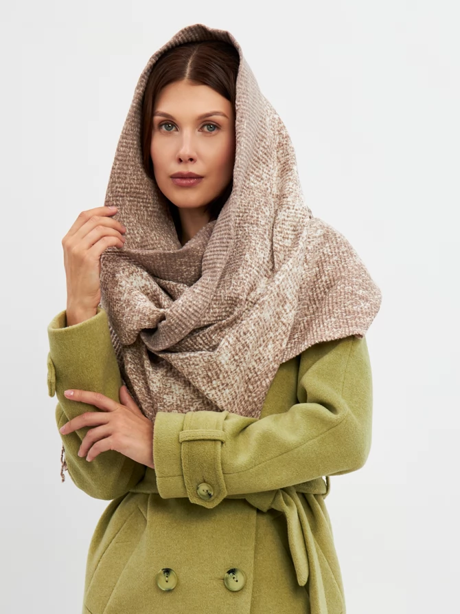 Палантин женский двусторонний с градиентным эффектом