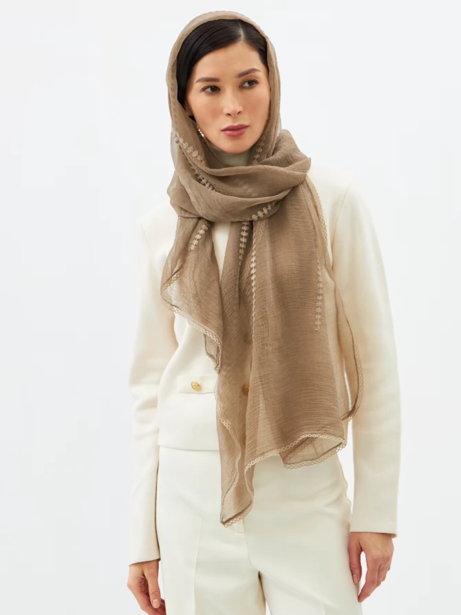 Палантин женский с вышивкой арт-деко BB-135-83