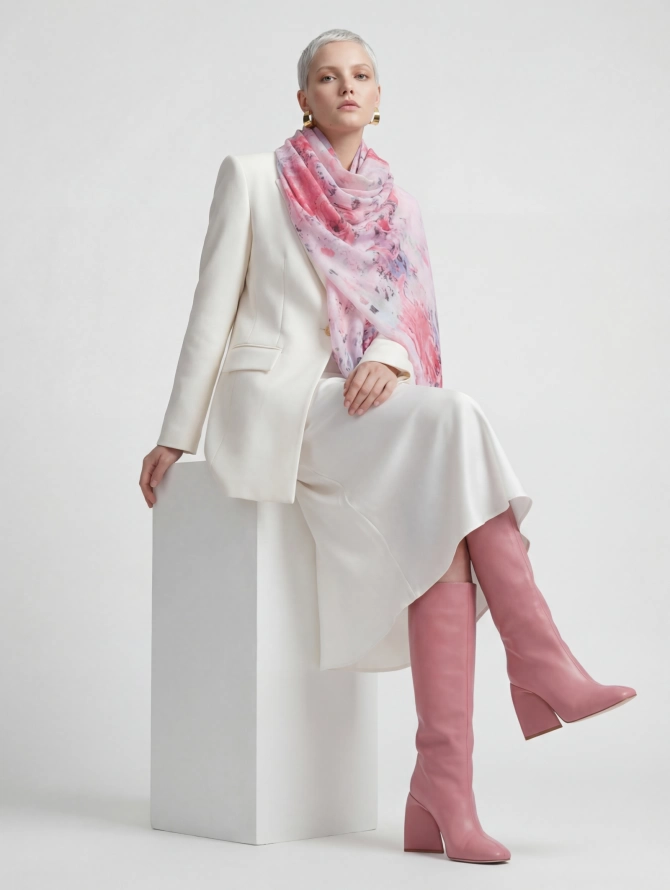 Палантин женский с авторским принтом KSH16-129-6