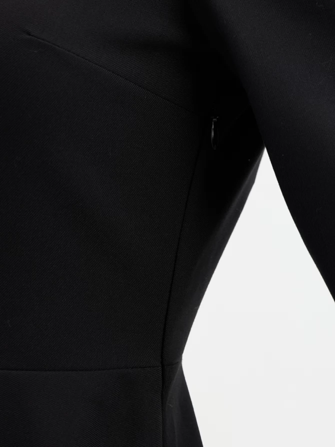 Платье с кружевным воротником потайная планка OD-886-1 черный