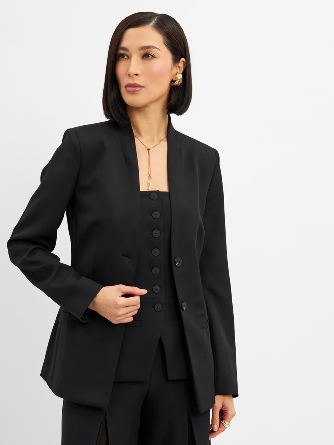 Блузка (корсет) из костюмной ткани на подкладке OD-908-1 черный