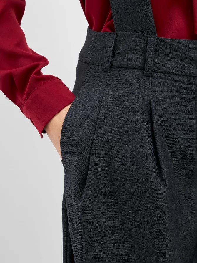 Брюки со съемными бретелями OD-982-1 серый