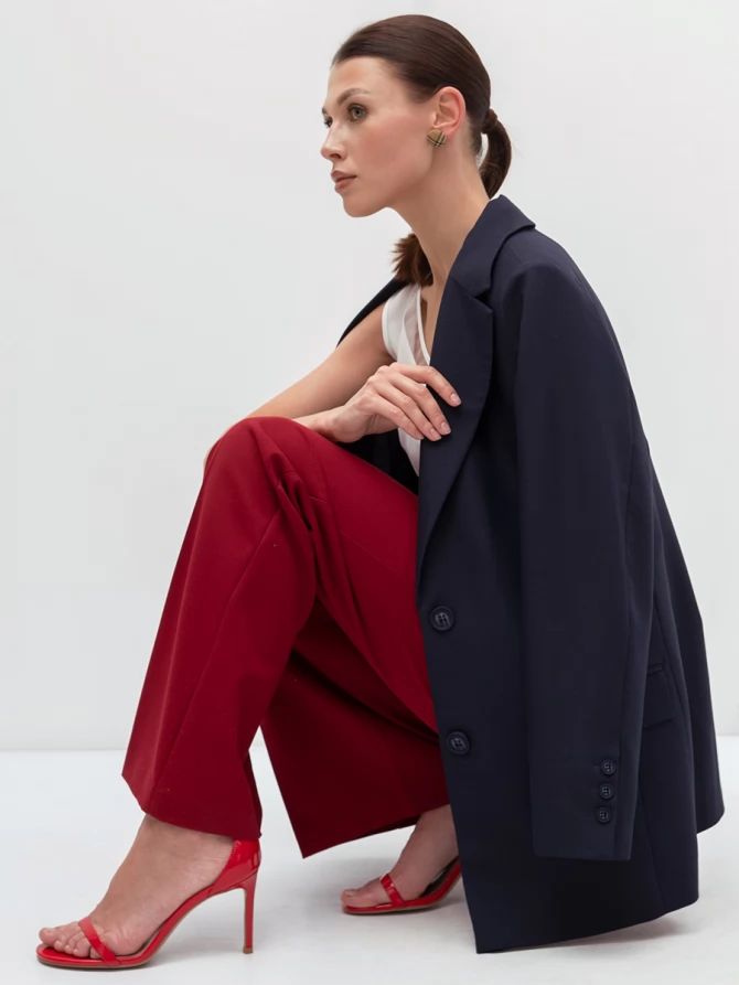 Жакет длинный OD-839-3 т.синий