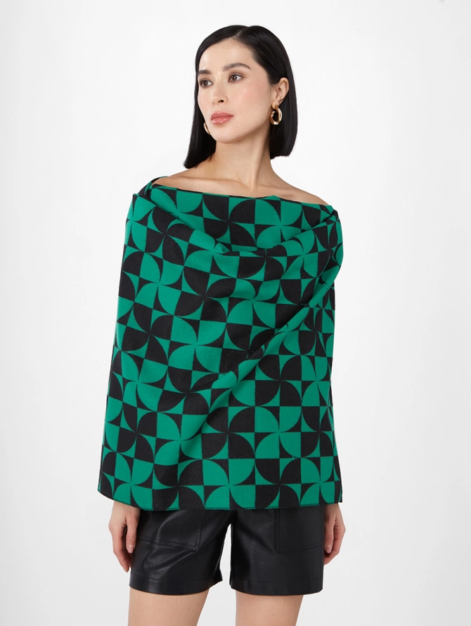 Палантин женский с геометрическим принтом