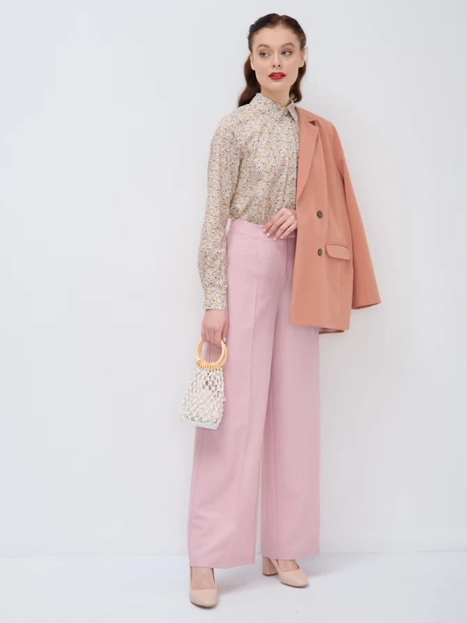 Рубашка с контрастной стойкой