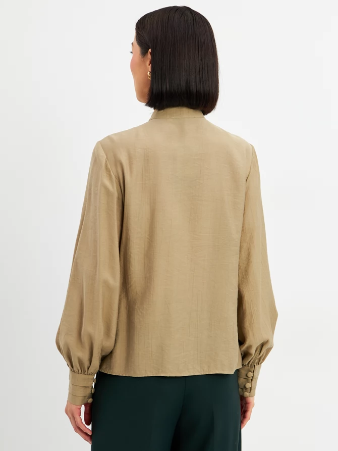 Блузкас отлетными рюшами OD-914-2 хаки