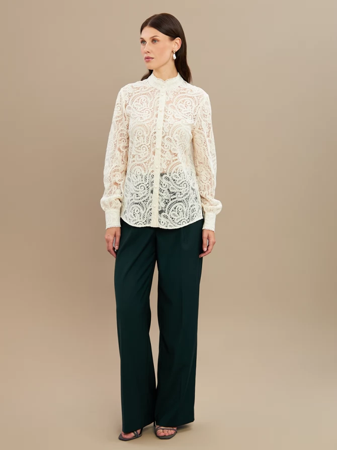 Блузка из кружевной ткани OD-977-1 молочный