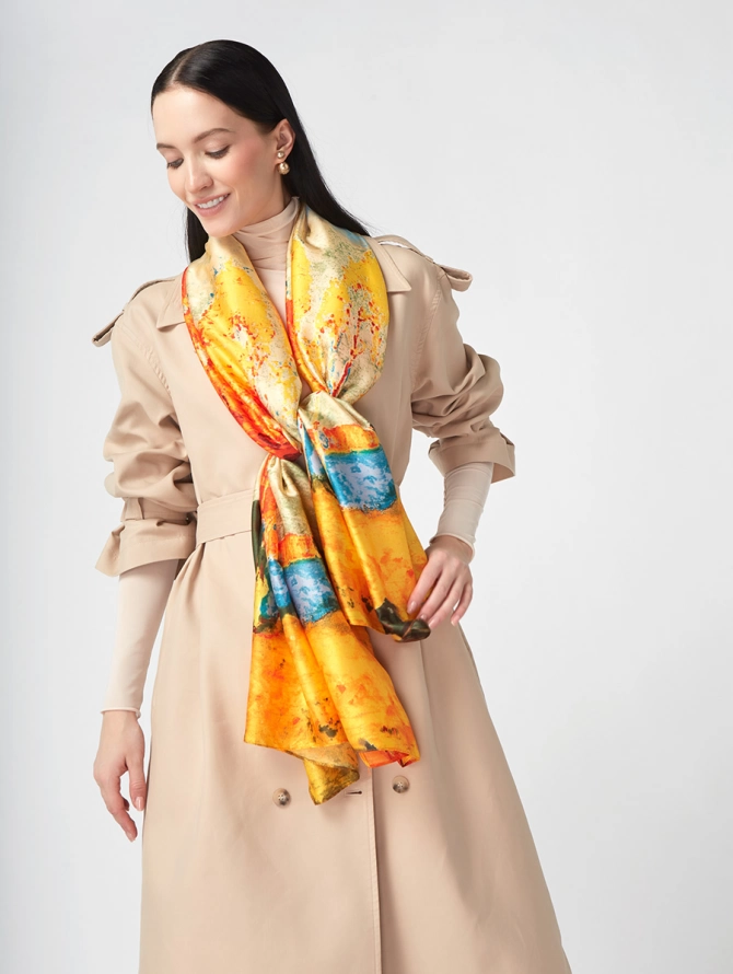 Палантин с художественным принтом