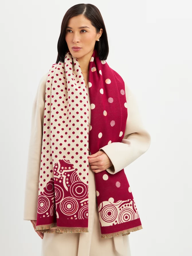 Палантин женский двусторонний с принтом