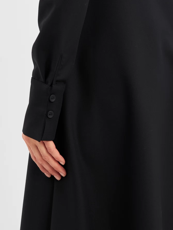 Платье с кружевным воротником потайная планка OD-886-1 черный