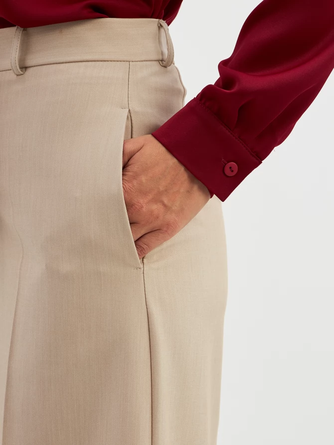 Брюки из костюмной ткани OD-922-3 бежевый