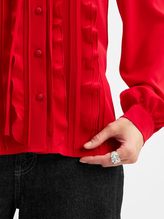 Блузка с рюшами OD-976-4 красный