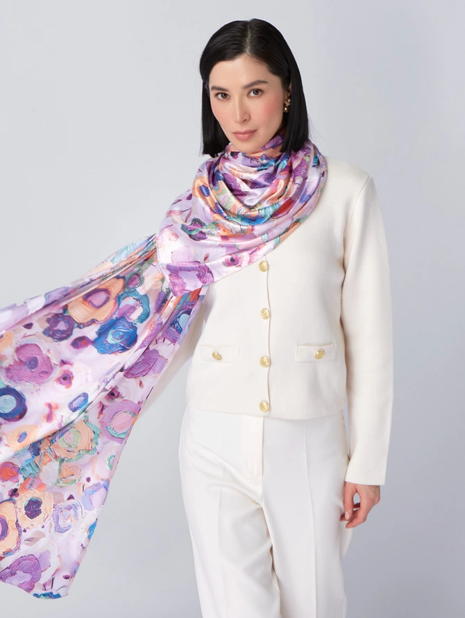 Палантин женский с авторским принтом KSH16-14510-1