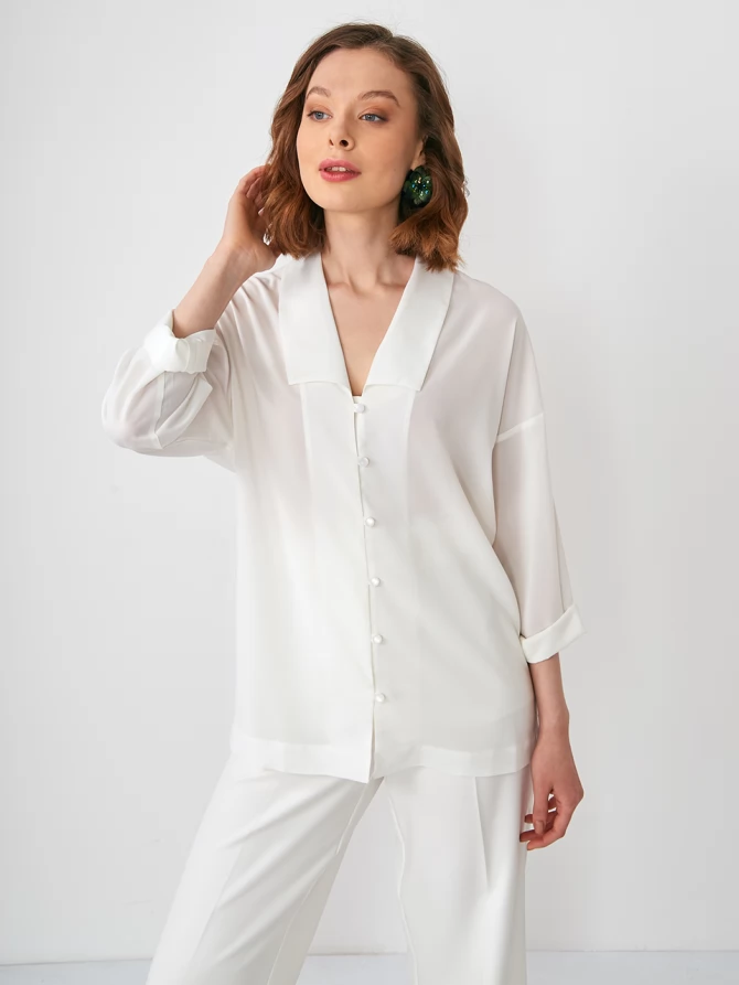 Блузка из шифона OD-809-1 белый