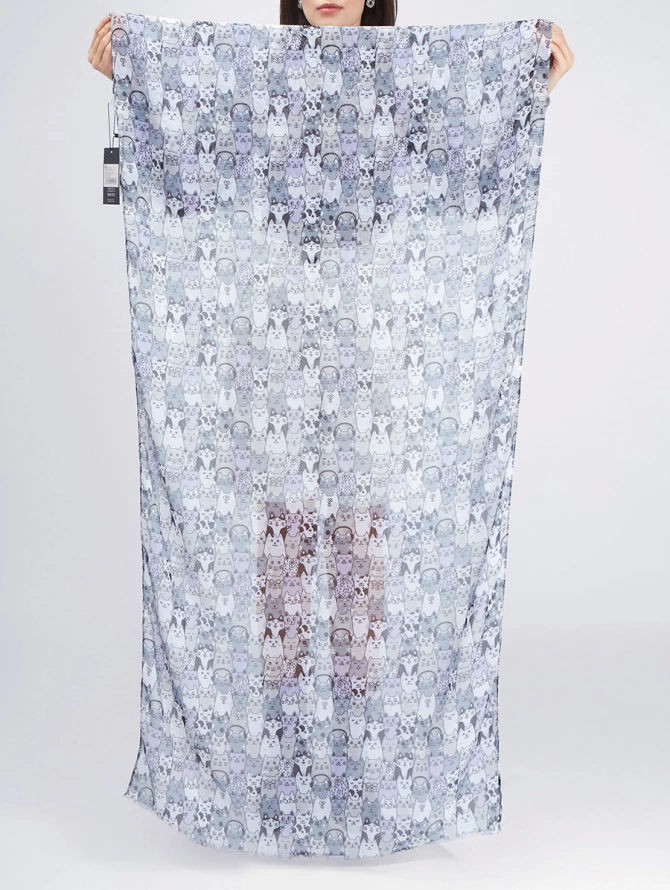 Палантин с принтом «Котики»