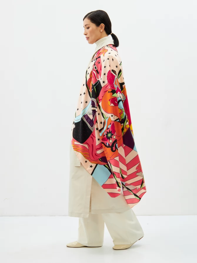 Платок женский двусторонний с принтом Арт-Деко LO-1255-2