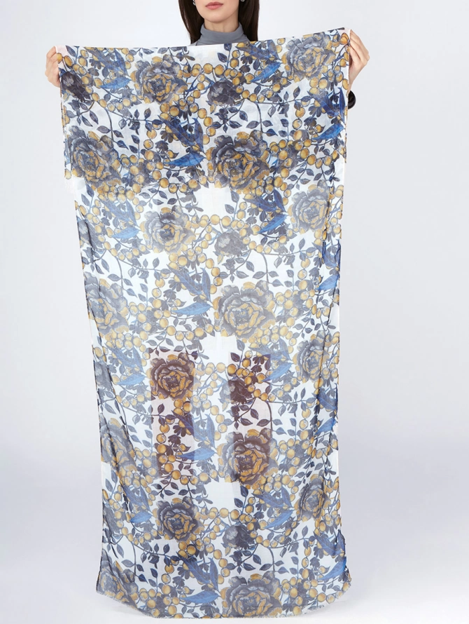 Палантин с нежным арт-деко принтом