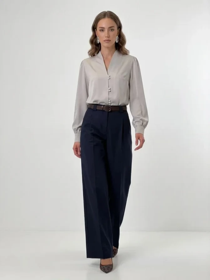 Блузка OD-735-15 серо-коричневый