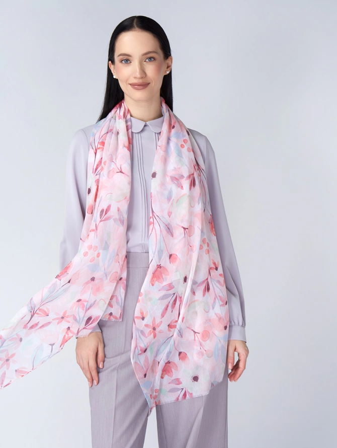 Палантин женский с цветочным принтом KSH16-121-4