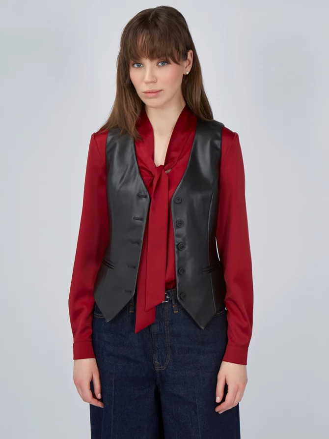 Блузка с завязками OD-812-3 бордовая