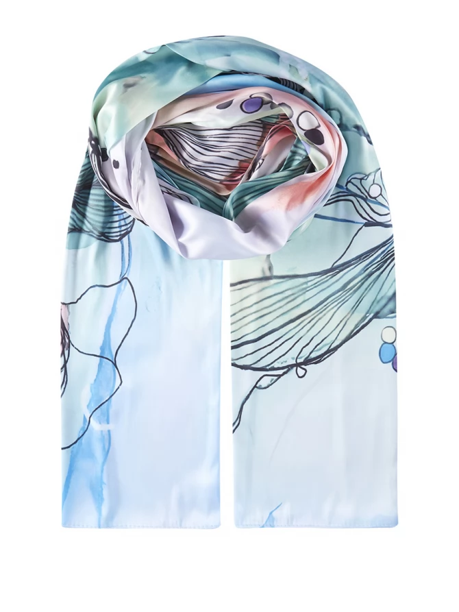 Палантин с акварельным абстрактным принтом KSH16-1453-4