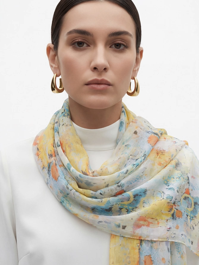 Палантин женский с абстрактным принтом