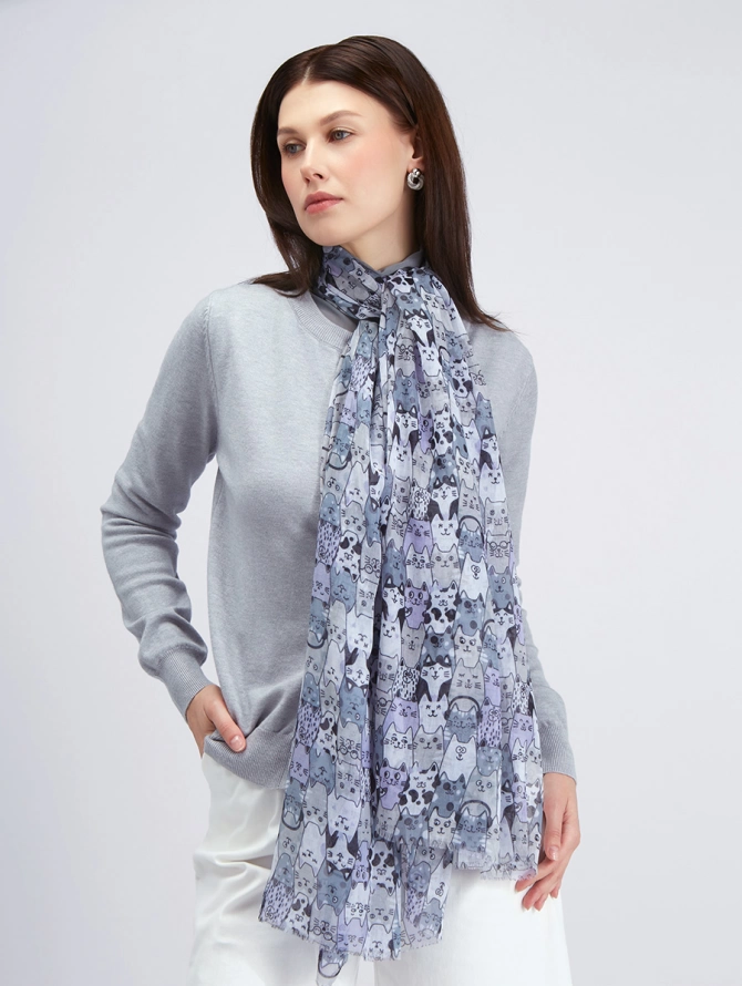 Палантин с принтом «Котики»