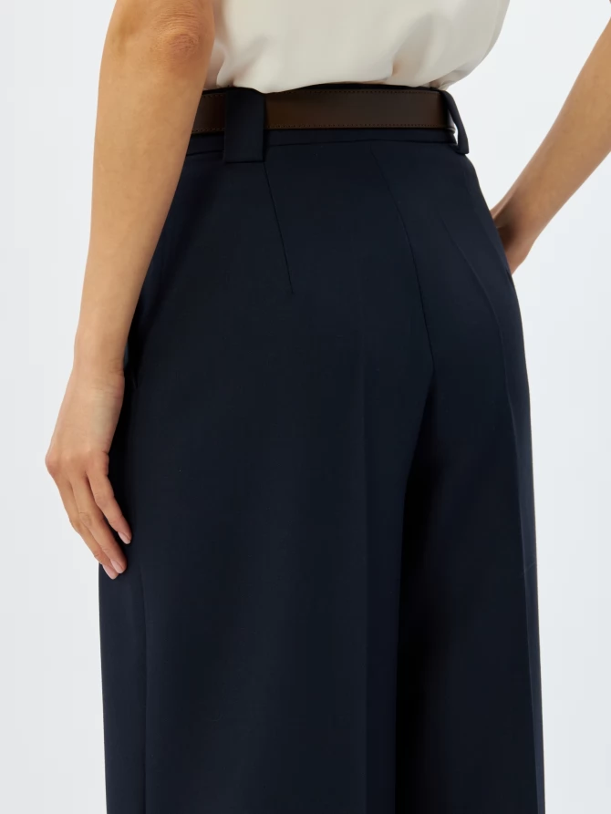 Брюки со складкой  OD-940-2 темно-синий