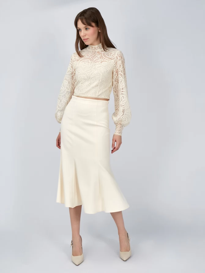 Юбка-годе костюмка OD-824-1 бежевый