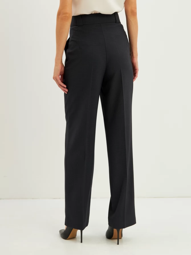 Брюки из костюмной ткани OD-780-1 черно-синий гусиная лапка