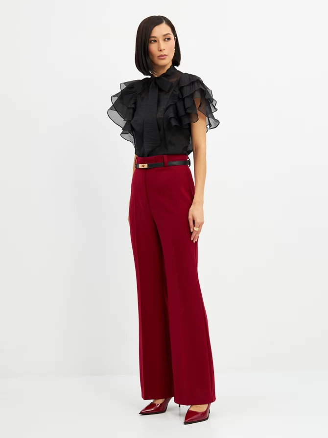 Брюки-клеш  OD-822-2 бордо