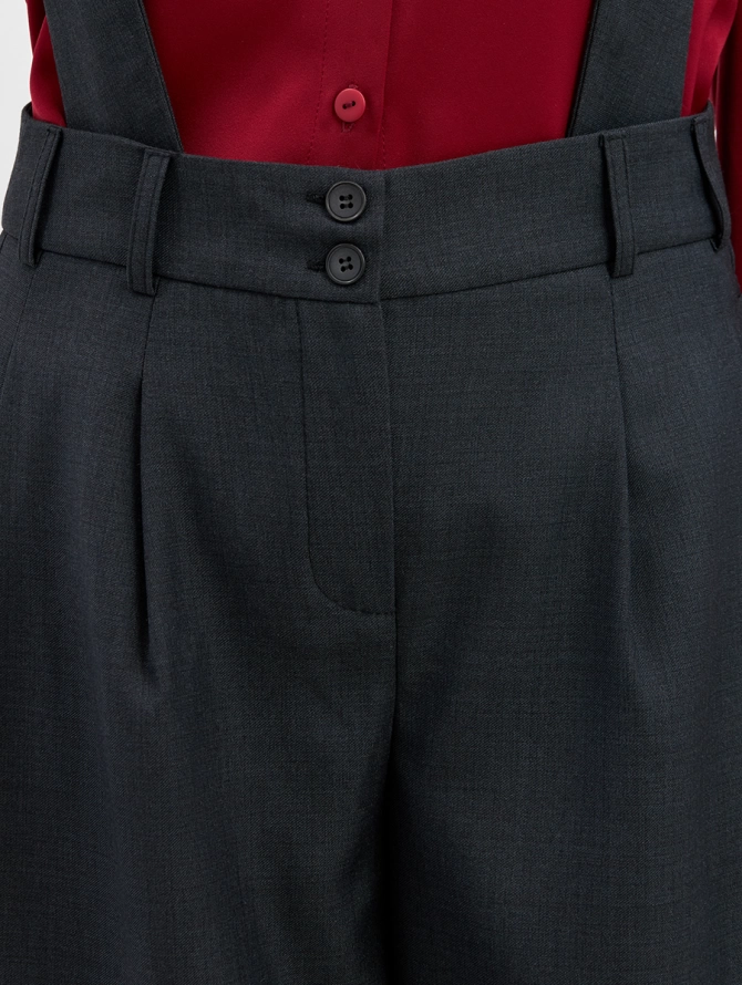 Брюки палаццо со съемными бретелями OD-982-1 серый