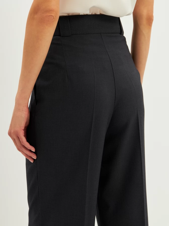 Брюки из костюмной ткани OD-780-1 черно-синий гусиная лапка