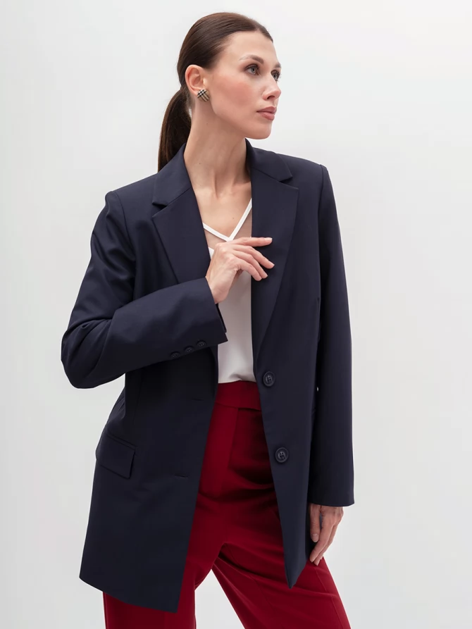 Жакет длинный OD-839-3 т.синий